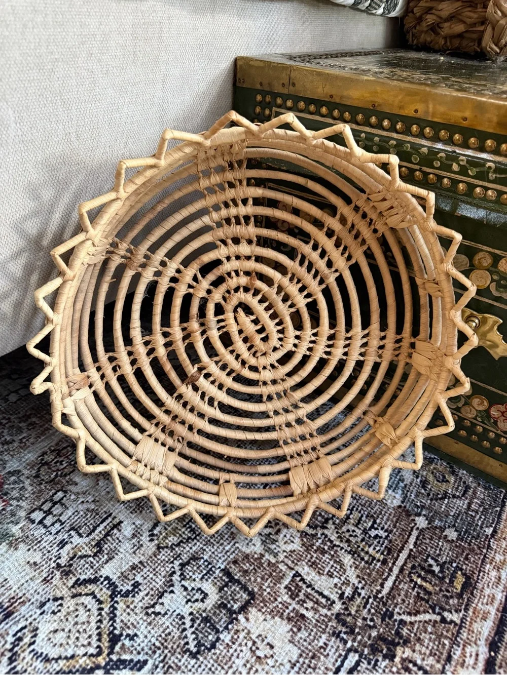 Vintage Rattan Woven Basket